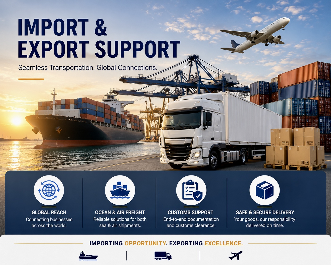 Import and export support